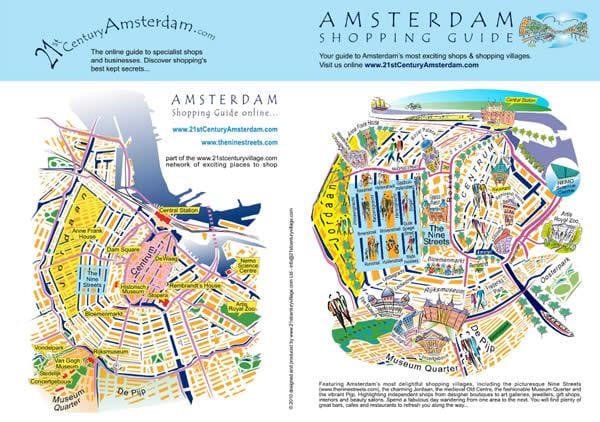 Amesterdão rua comercial mapa
