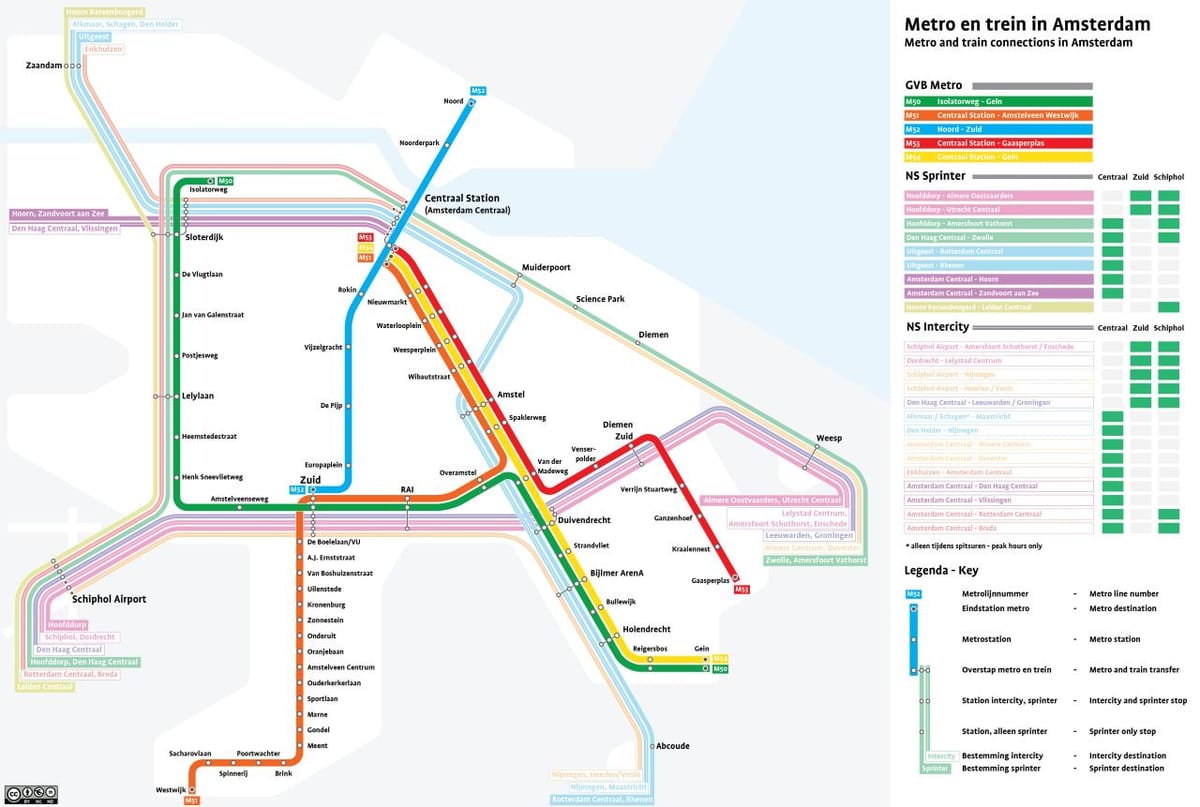 mapa de Amsterdão sprinter
