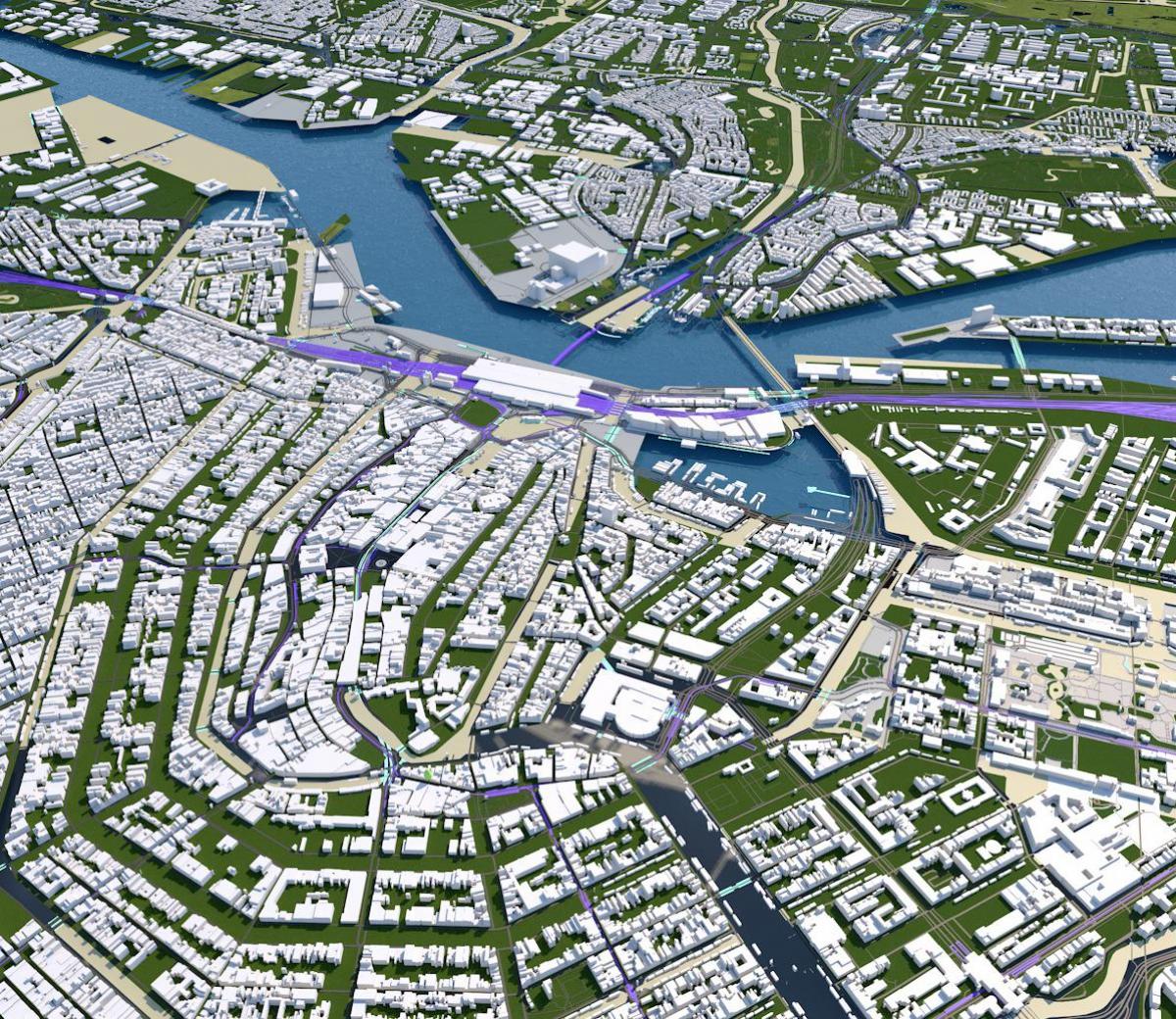mapa de Amsterdão 3d