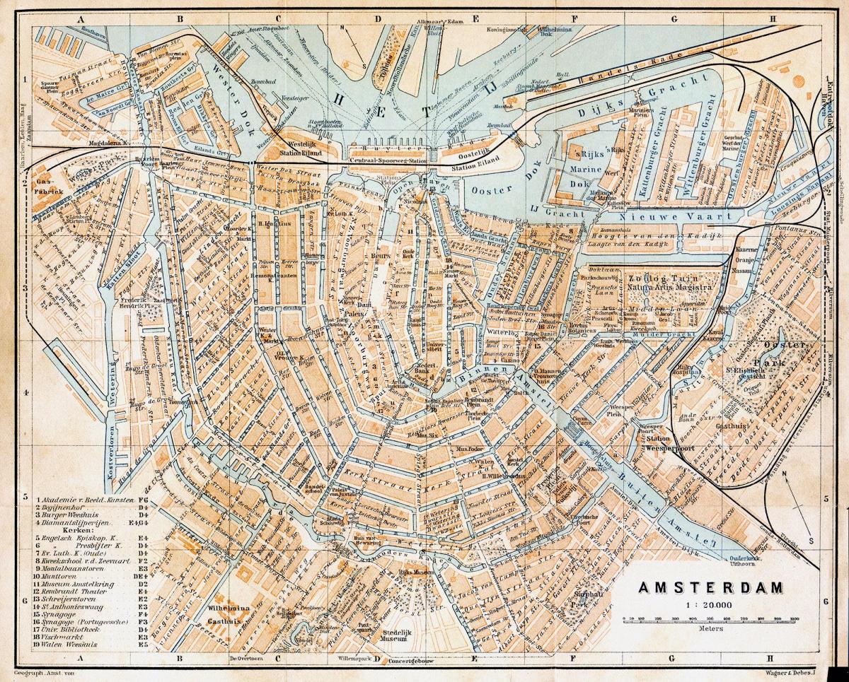 Amsterdam old town mapa