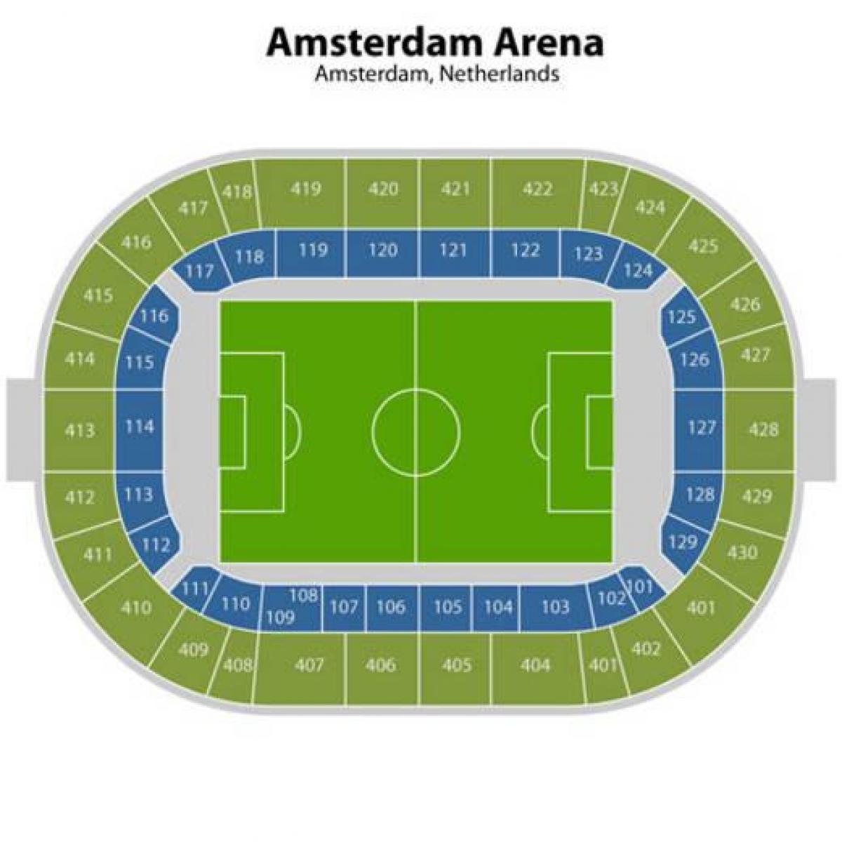 mapa da Amsterdam arena, sede