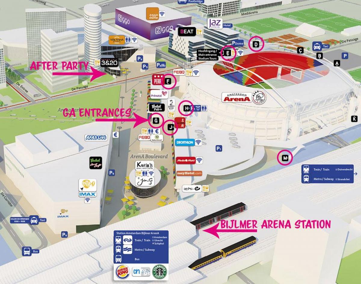 arena de Amesterdão mapa