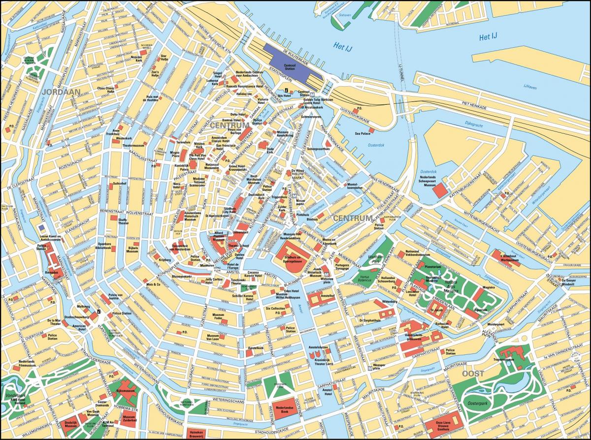 Amsterdam centro da cidade mapa