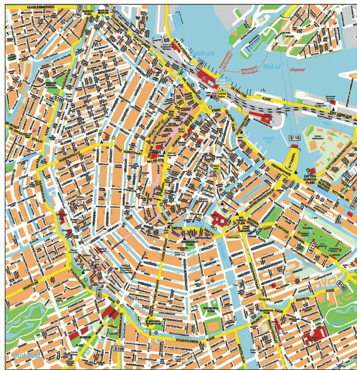 mapa amesterdão centro Mapa de rua do centro da cidade de Amesterdão Mapa de mapa de rua 