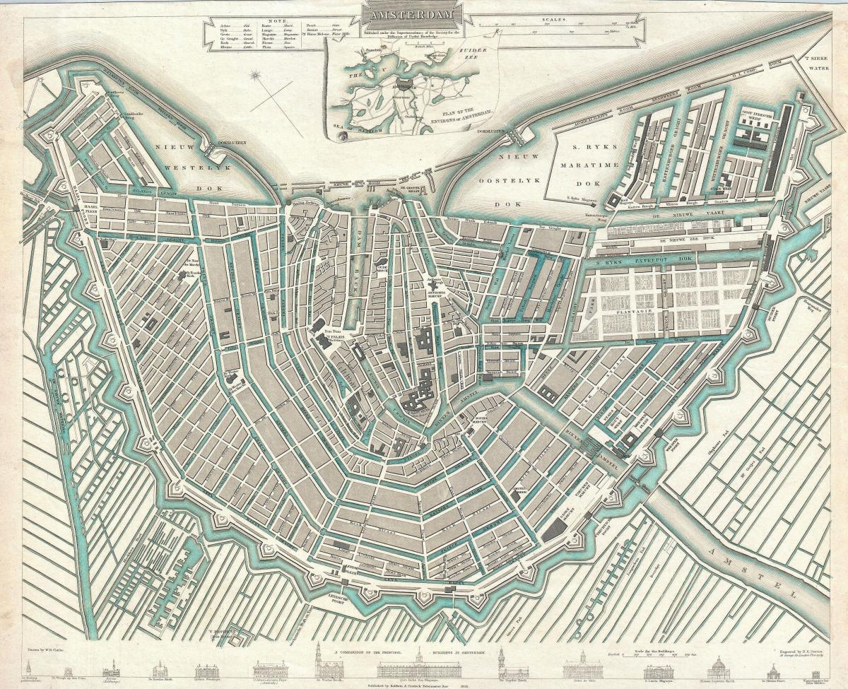mapa do vintage Amesterdão