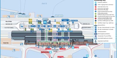 Estação ferroviária central de amesterdão mapa