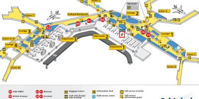 O aeroporto de Schiphol mapa klm