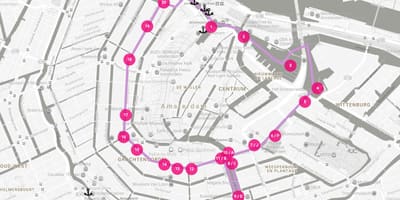 Mapa de Amsterdão luz festival