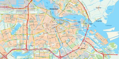 Mapa de Amsterdão estrada
