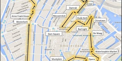 Amesterdão, a uma curta turnê mapa