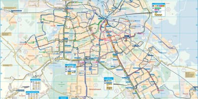 Amesterdão mapa de rota de ônibus