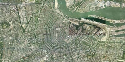 Mapa de Amsterdão satélite 