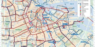 Da cidade de amesterdão mapa de transporte