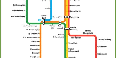 Mapa do metro de Amesterdão