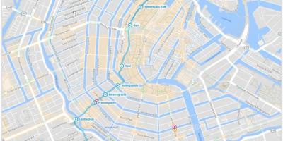 De eléctrico de 5 de Amesterdão mapa de rotas