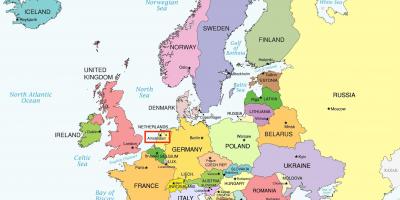 Amsterdã no mapa da europa