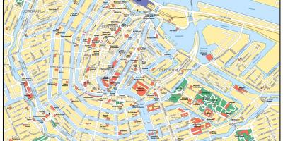 Mapa de rua de Amesterdão, países baixos