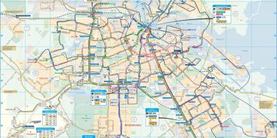 Mapa de Amsterdão transporte público