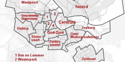 Bairros, em Amesterdão mapa