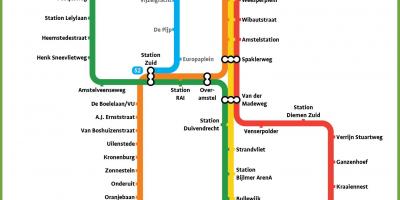 Mapa do metro de Amesterdão