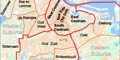 Mapa de Amsterdão subúrbios