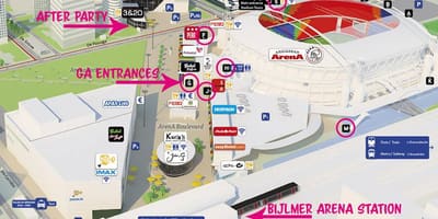 Arena de Amesterdão mapa