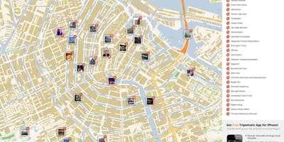 Amesterdão atracções de topo do mapa