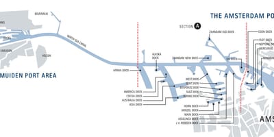 Amesterdão docas mapa