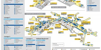 O aeroporto de Schiphol mapa partidas