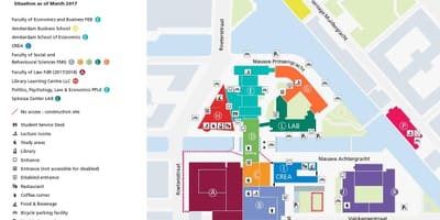 Mapa da universidade de Amsterdã