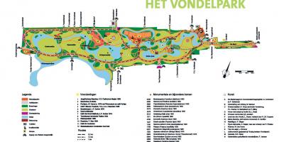 Mapa do vondelpark Amsterdam